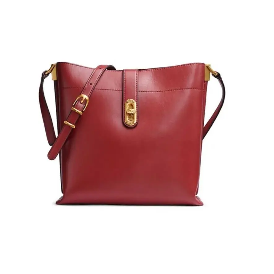Donna Karan NY Bridgehampton Leather Triple Compartment Crossbody in Claret/ Red by DKNY