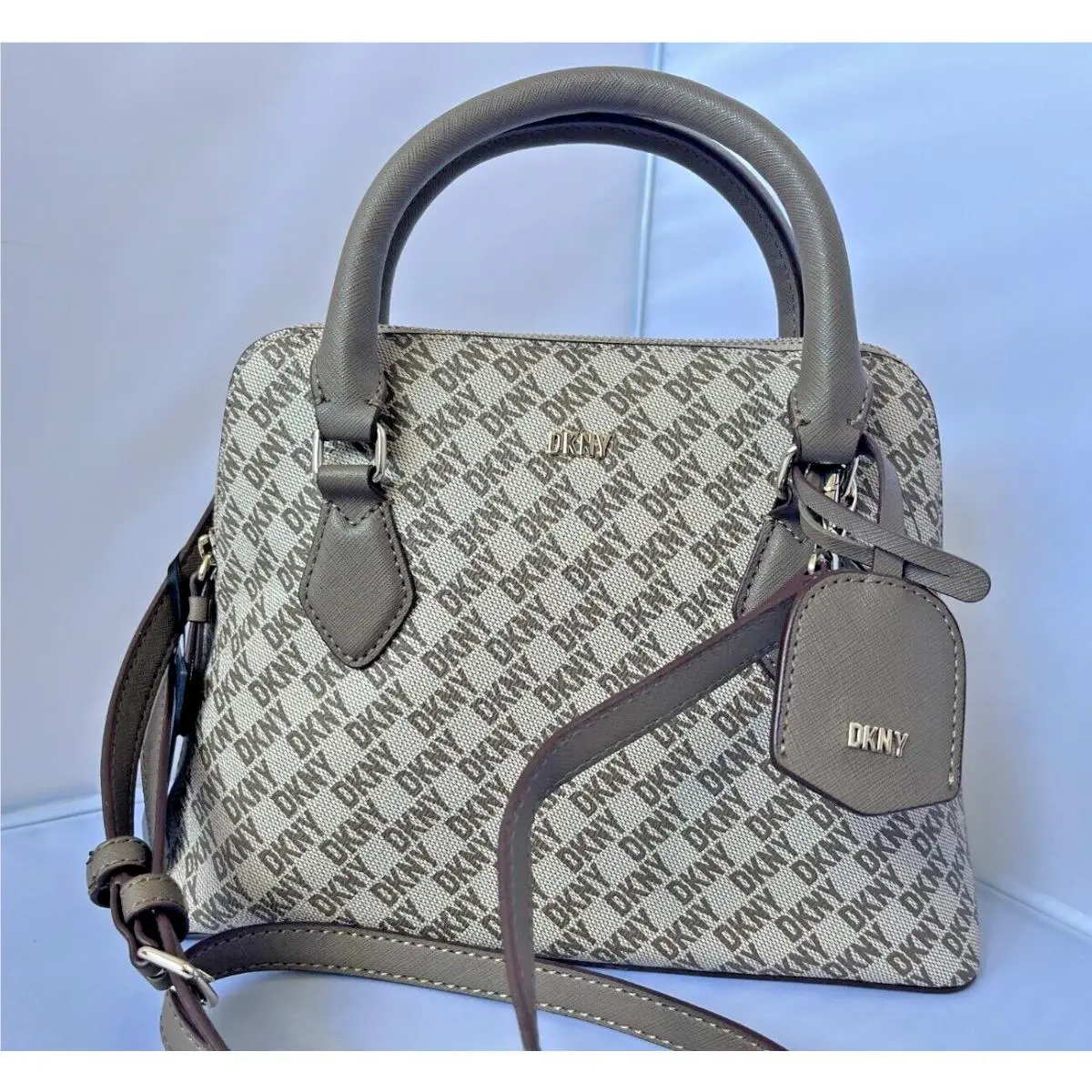 Dkny Brookdale Dome Medium Signature Logo Satchel Crossbody Bag by DKNY