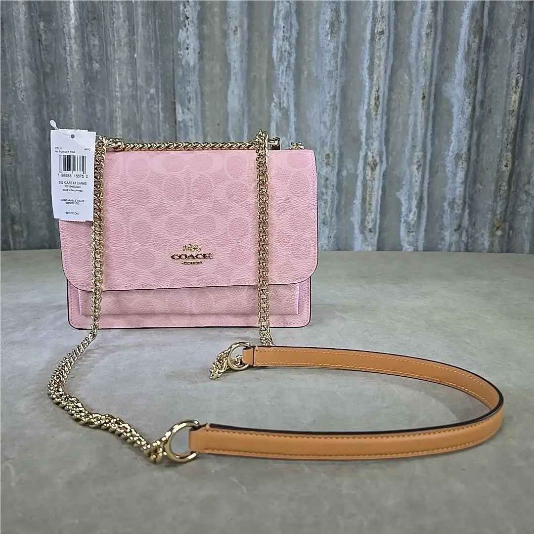 Coach Klare Crossbody Bag In Signature CAL29 Powder Pink Charm Included