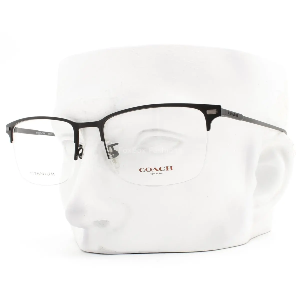 Half Rim Eyeglasses Glasses HC 5172T 9003 Matte Black Titanium 56mm W/case by Coach