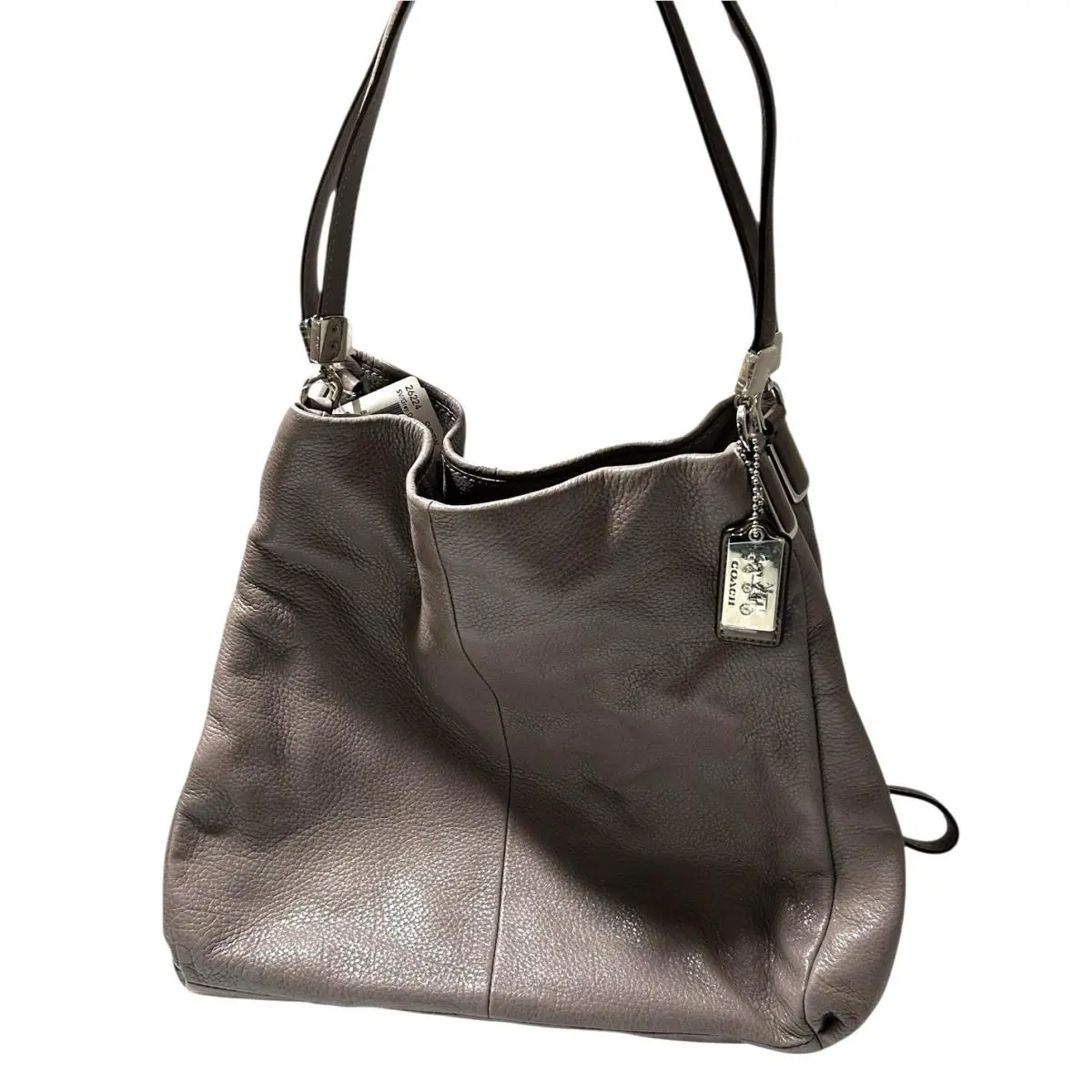 Shoulder Handbag Purse Madison Phoebe Leather Gray Quartz Bag by Coach