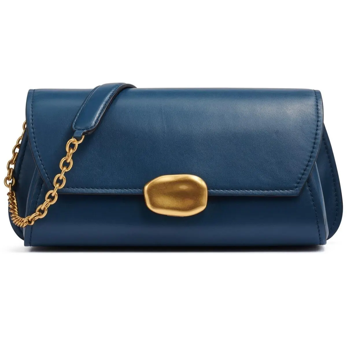 Donna Karan Sag Harbor Shoulder Bag Sculpted Peacock Blue Gold by DKNY
