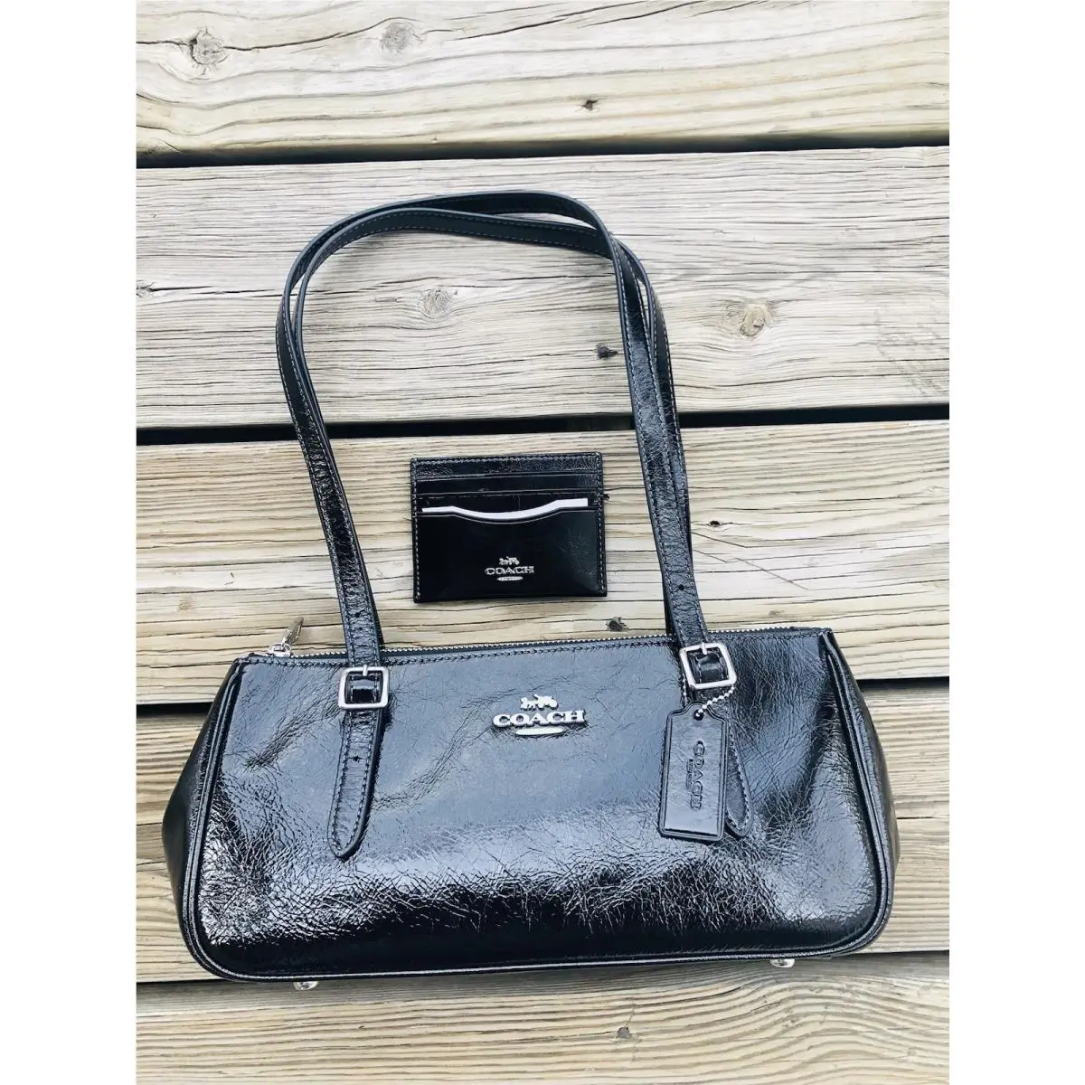 Asher Shoulder Bag/ Wallet Leather Black CBJ05 F/s JP Ddp Bundle by Coach