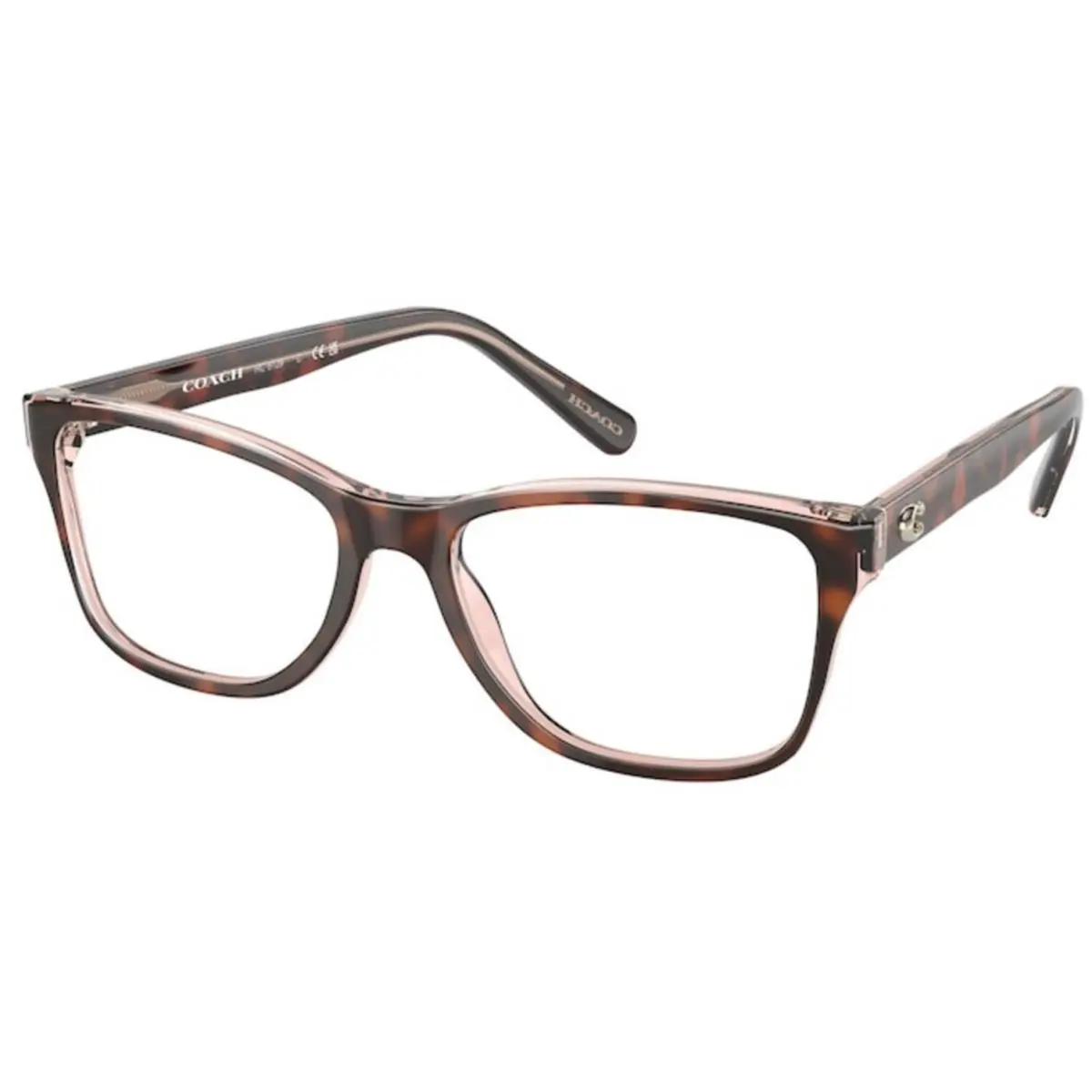 Coach HC 6129 Tortoise On Transparent Pink 5727 Size 54 Eyeglasses