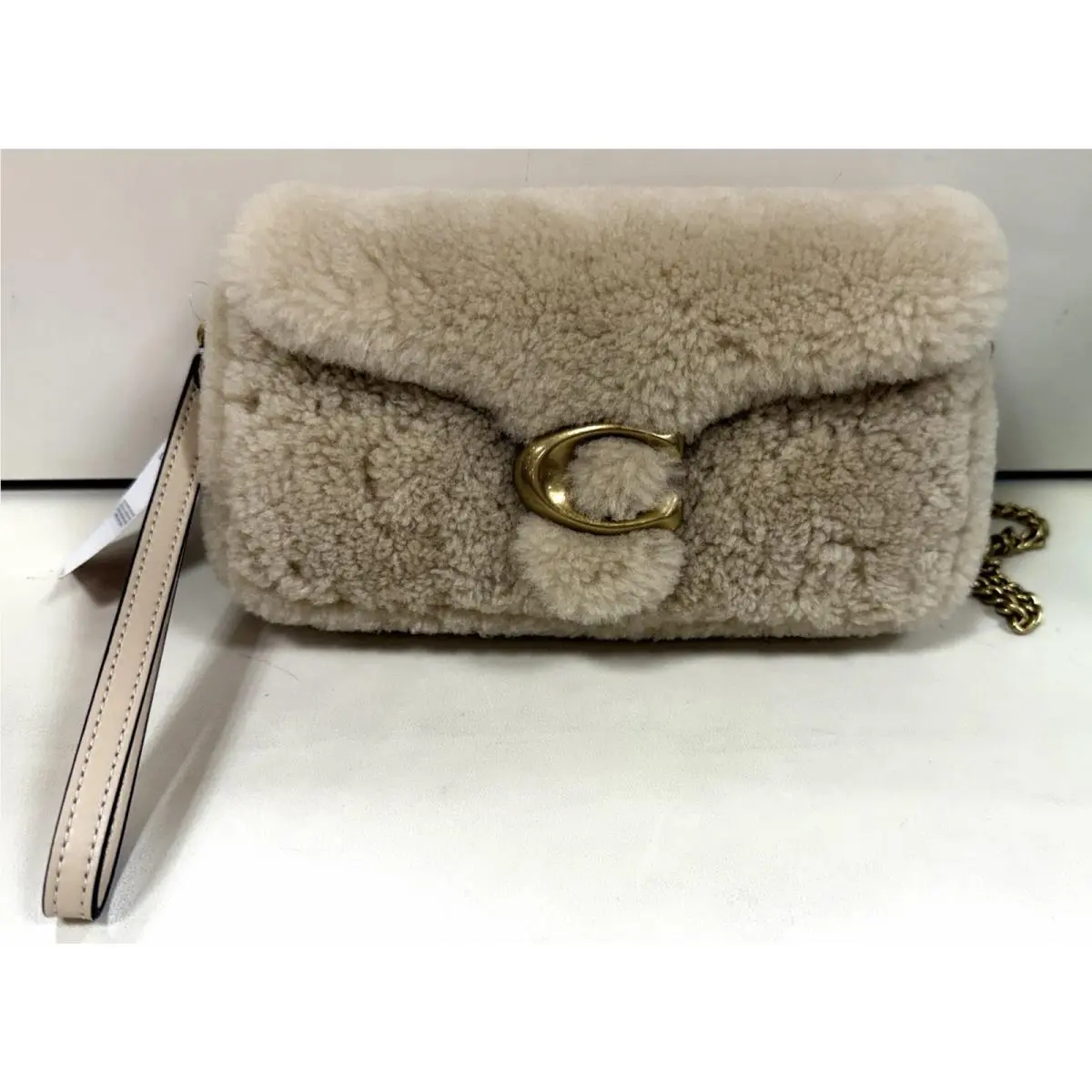 Tabby Chain Shoulder Bag 19 Shearling Small Crossbody Clutch Bag by Coach
