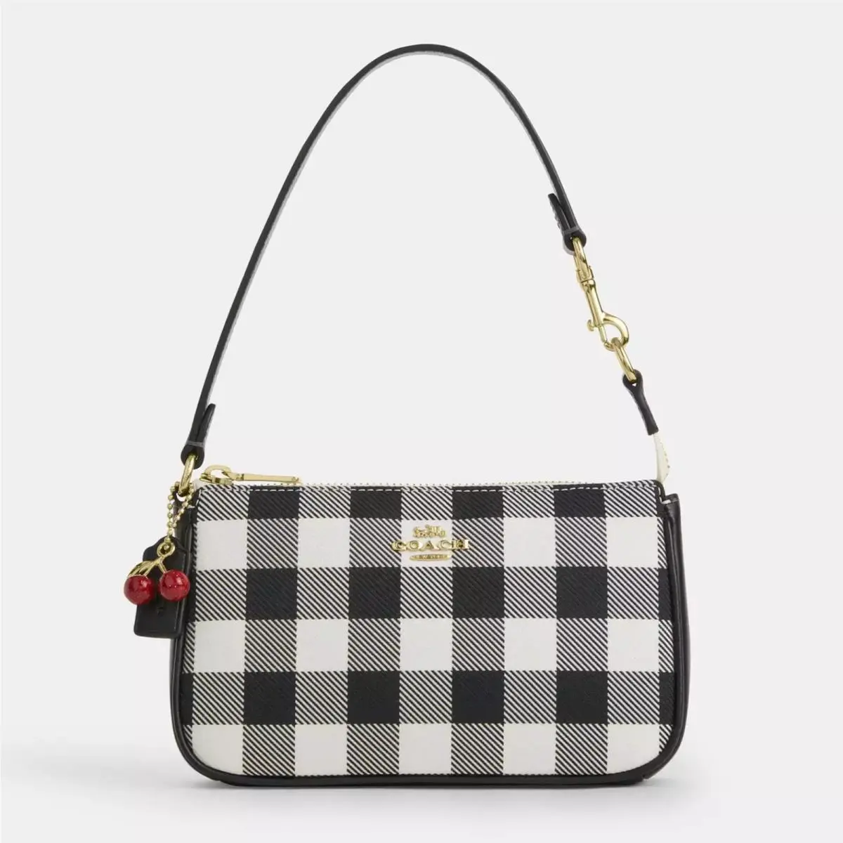 Nolita 19 with Gingham Print and Cherry Charm Jacquard Leather by Coach