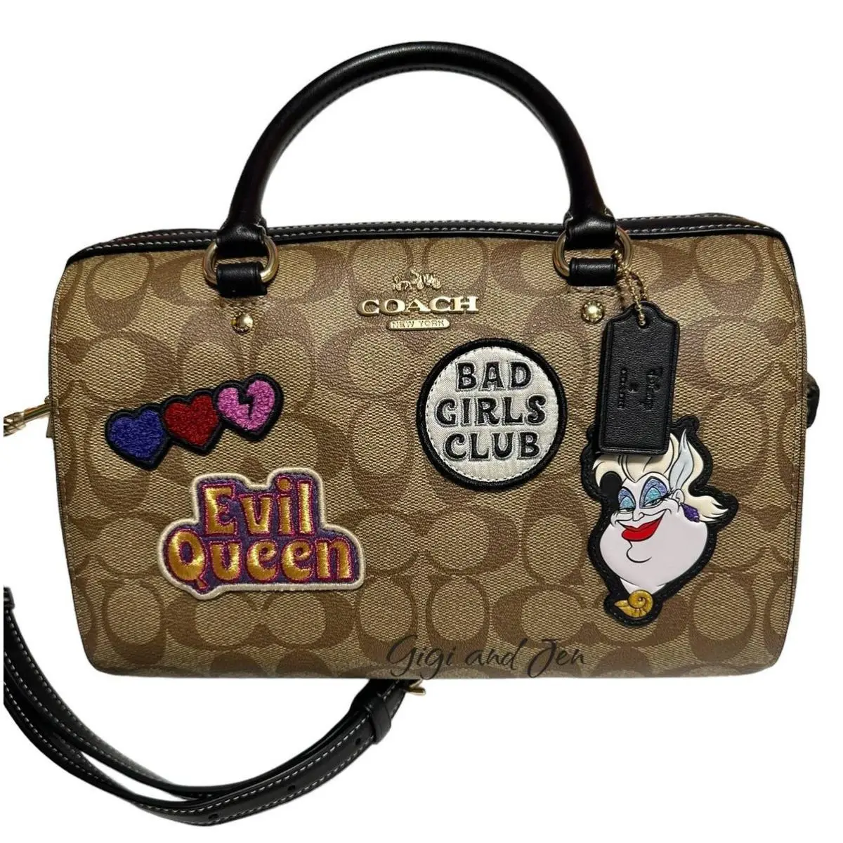 Rowan Satchel In Signature Canvas with Disney Patches by Coach