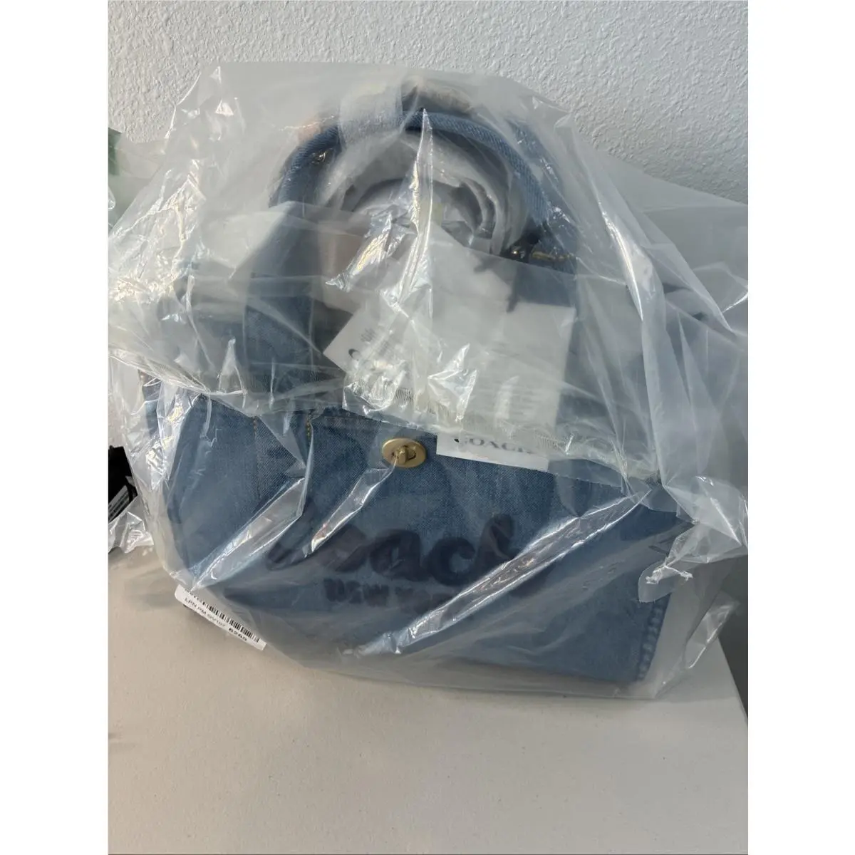 Cargo Medium Denim Tote Bag CR657 B4/Indigo Blue by Coach