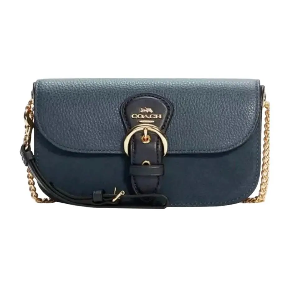 C5588 Kleo Crossbody Bag Gold Chain Denim Blue Multi Gold Hardware by Coach