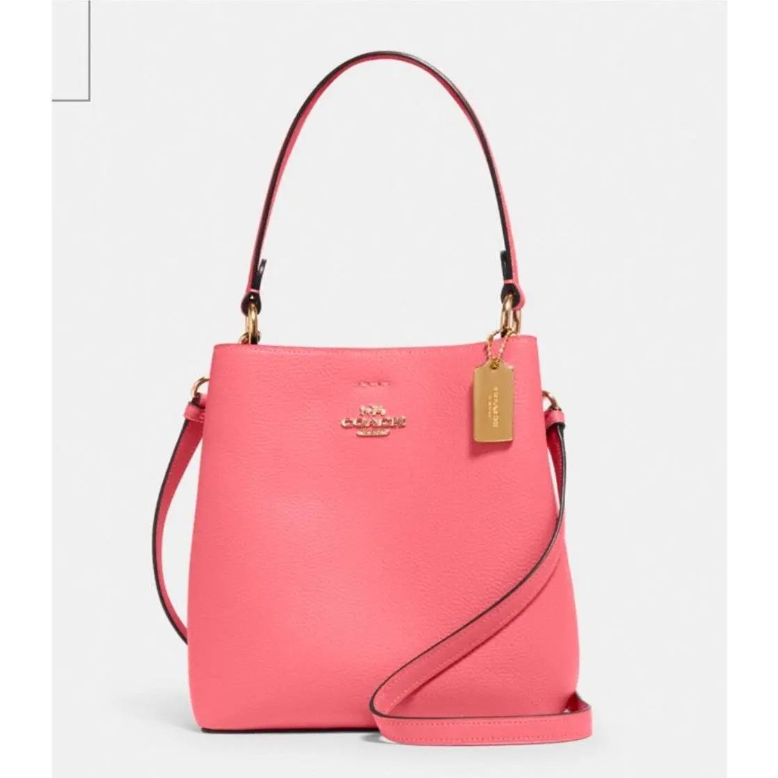 Women`s Leather Medium Town Bucket Crossbody Bag Taffy Pink 1011 by Coach