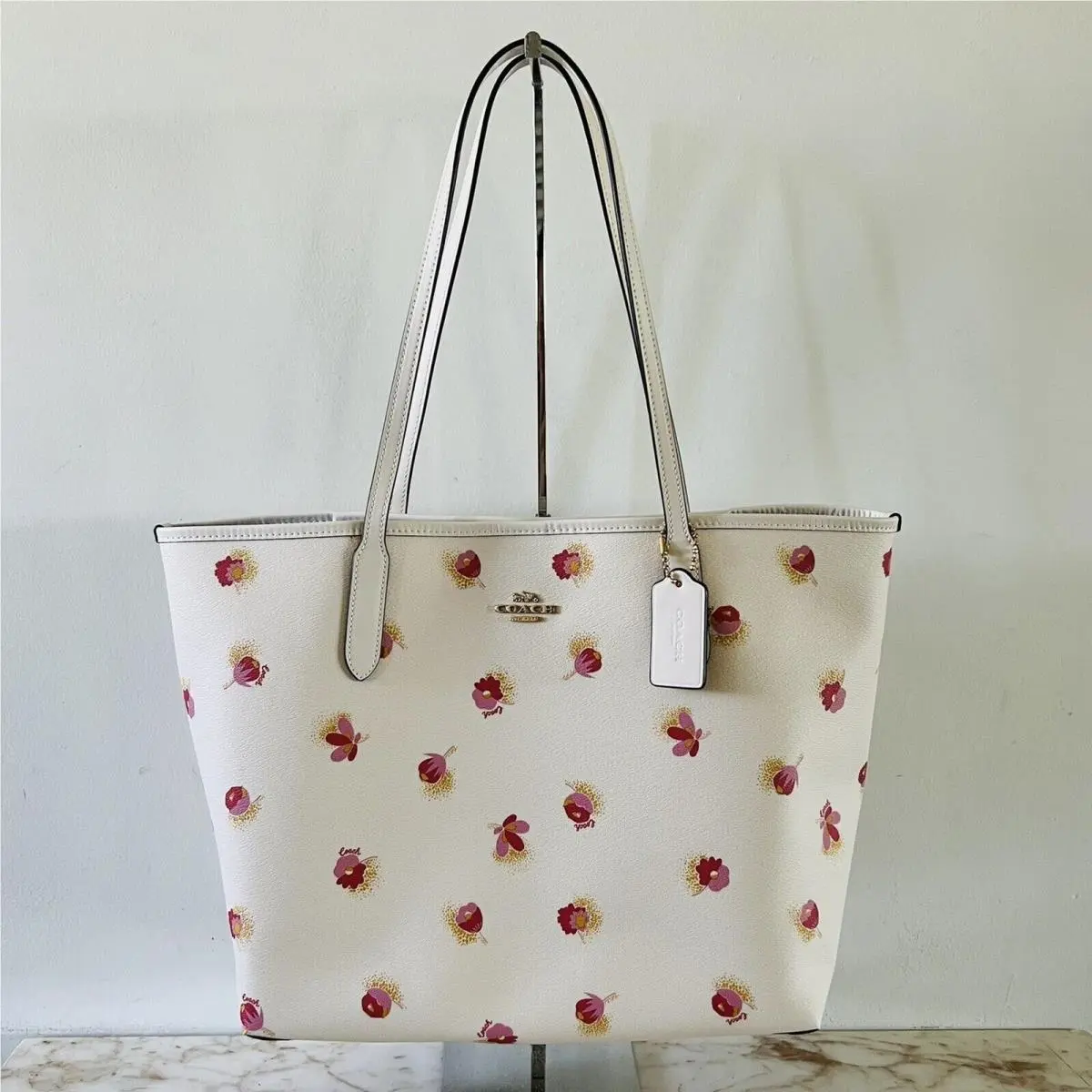 Chalk Multi Poppy Floral City Tote Bag by Coach