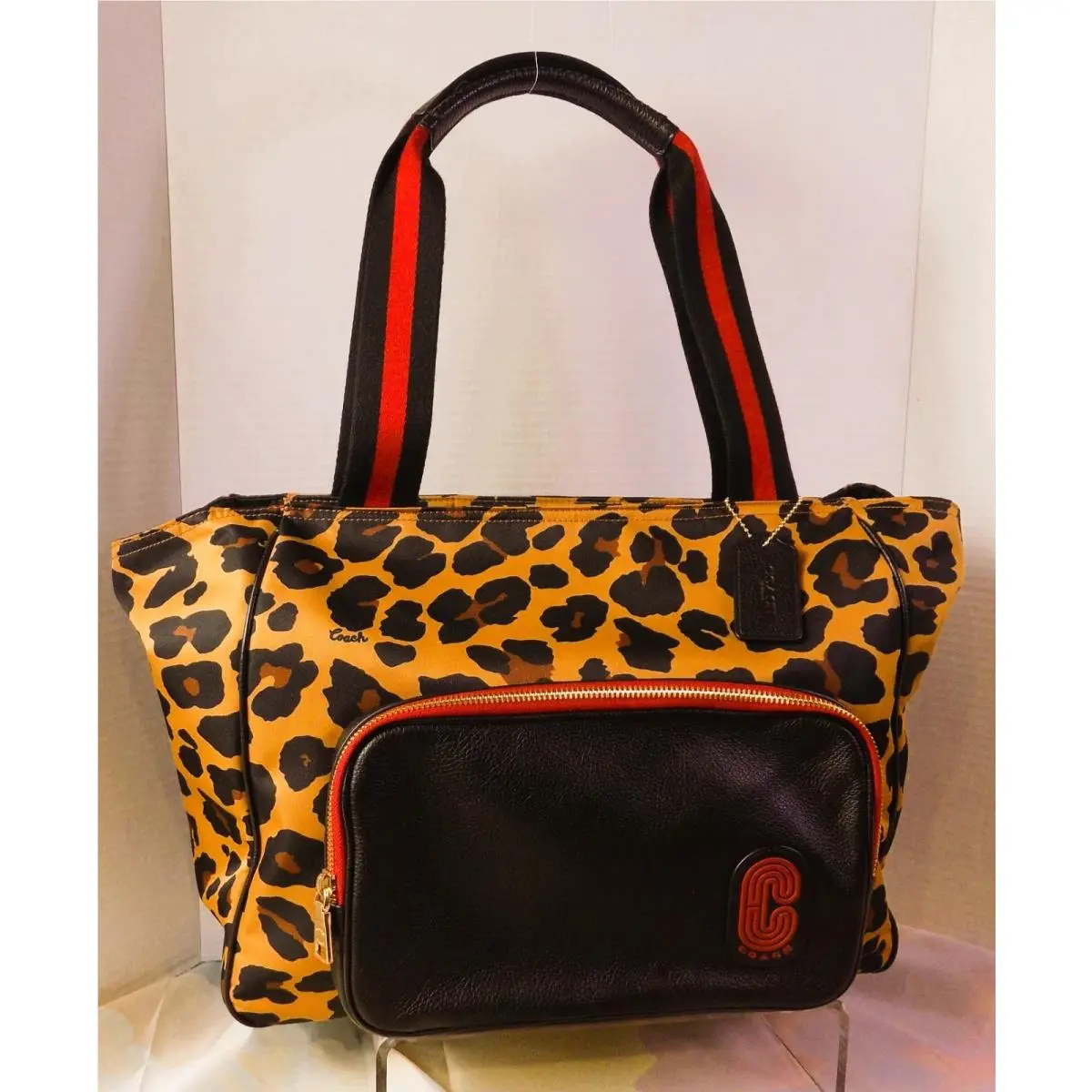 A Wonderful Find A  C5668 Leopard-large Nylon Tote by Coach