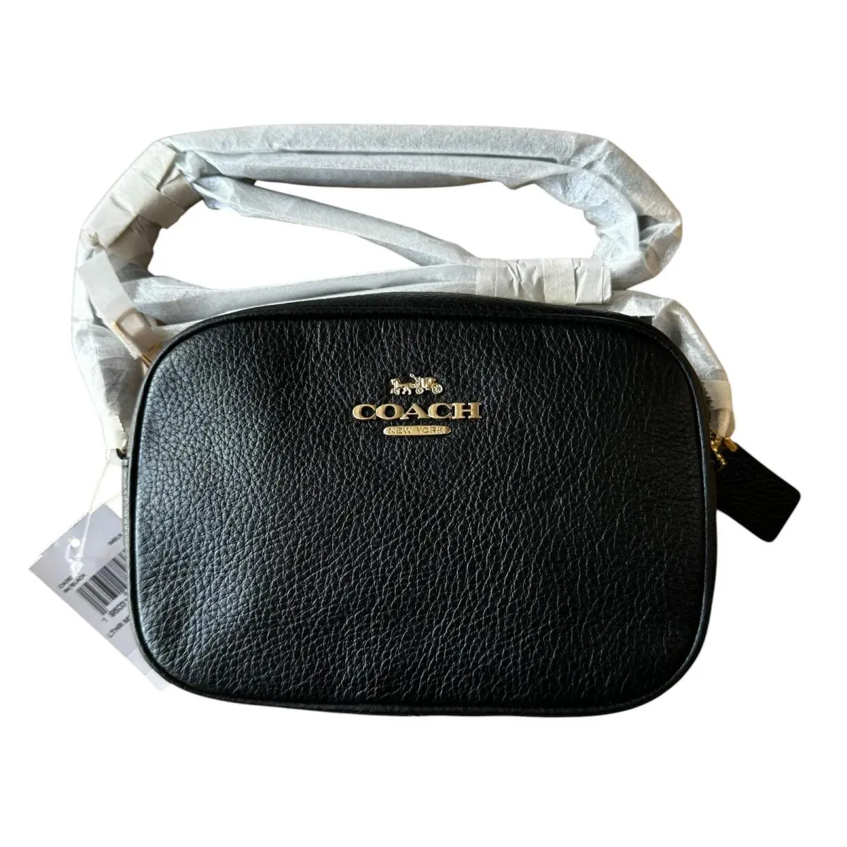Mini Jamie Camera Bag Black Pebble Leather Gold Hardware CA069 by Coach