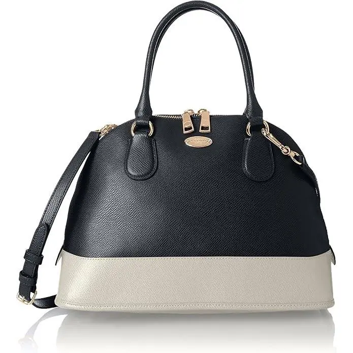 Cora Crossgrain Domed Satchel F34491 Midnight/chalk Crossbody Strap Bag by Coach