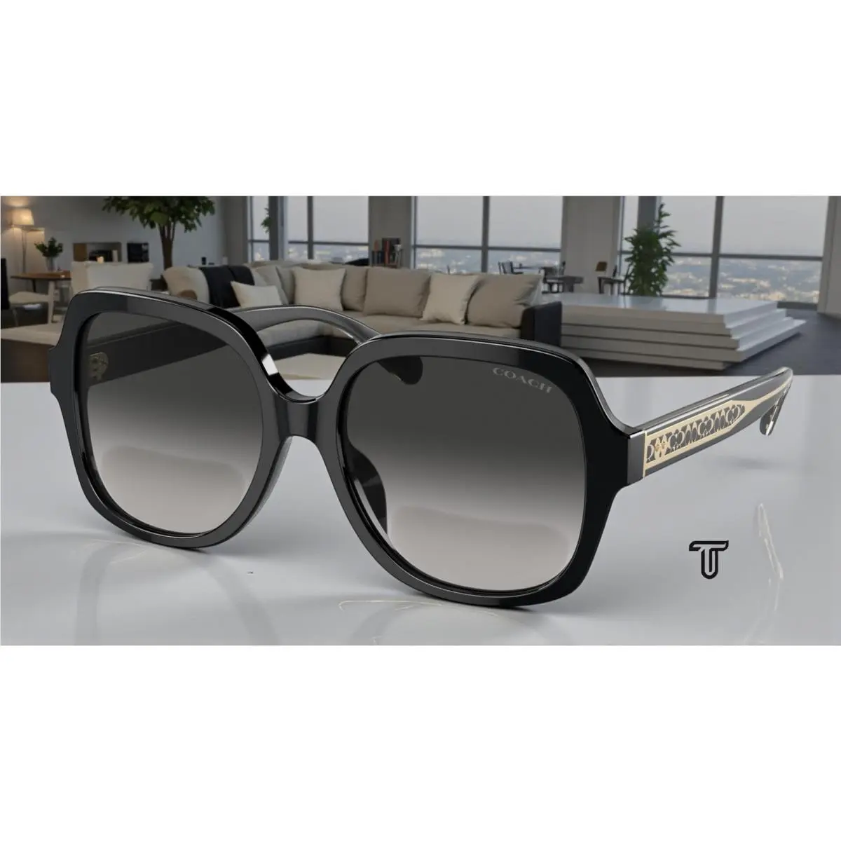 HC8395F 50023C Cr962 Black Grey Gradient 56 mm Women`s Sunglasses by Coach