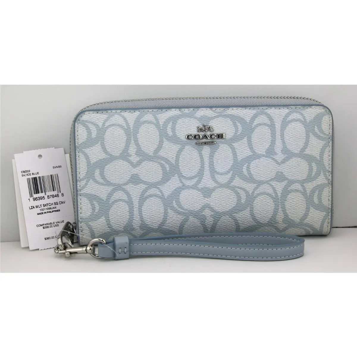 Ice Blue/silver Llong Wallet CB002 by Coach