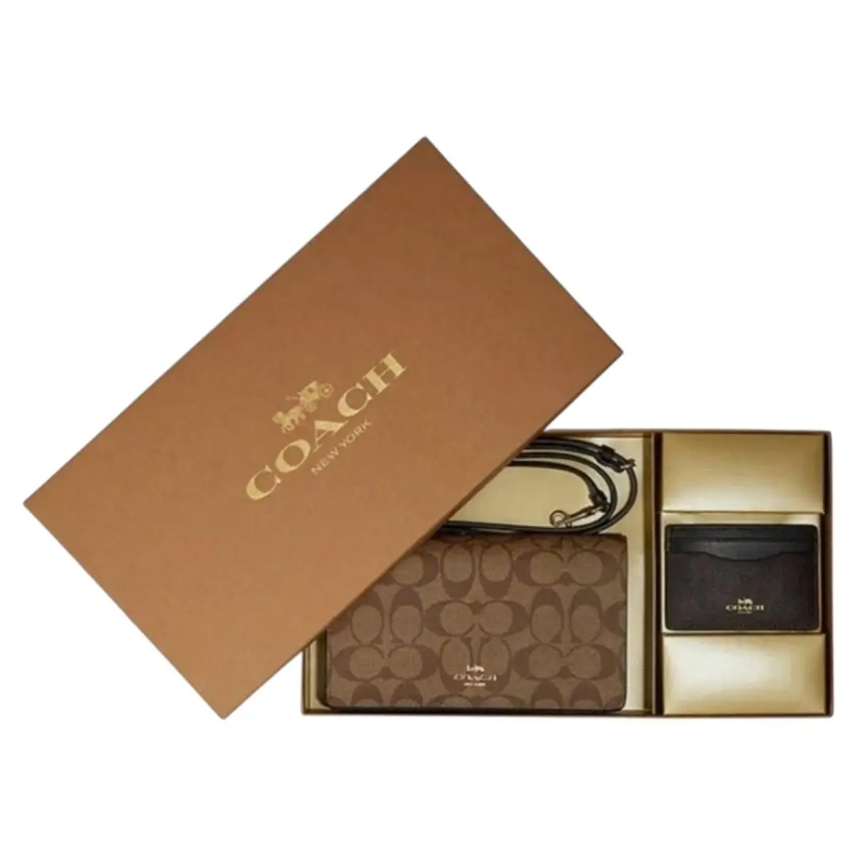 Anna Foldover Clutch Crossbody Purse Card Case Gift Boxed Set by Coach