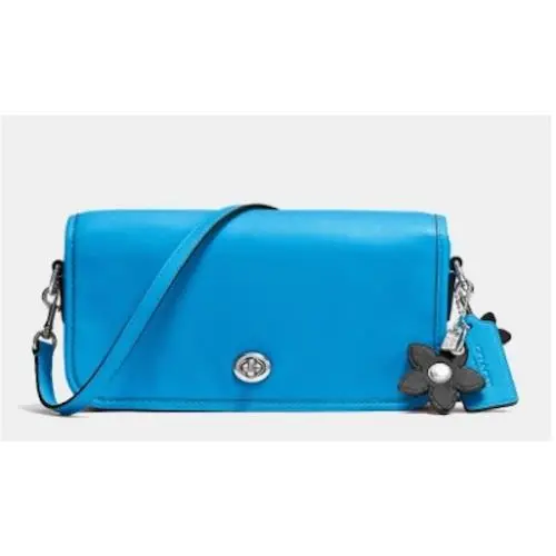 Turnlock Crossbody IN Glovetanned Leather Silver Azure by Coach
