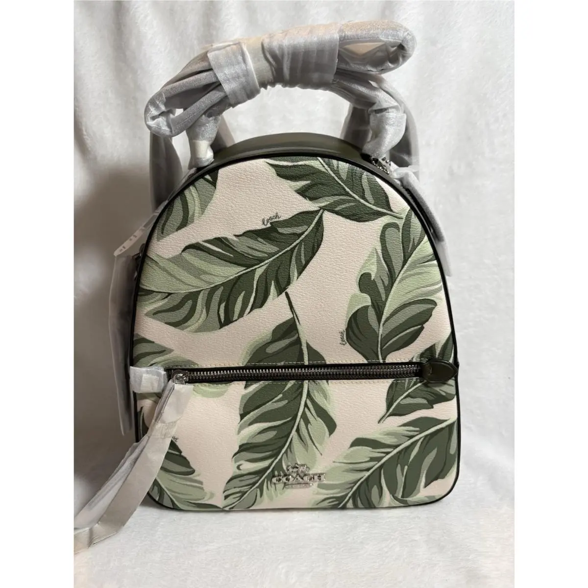 Jordyn Backpack with Banana Leaves Print by Coach