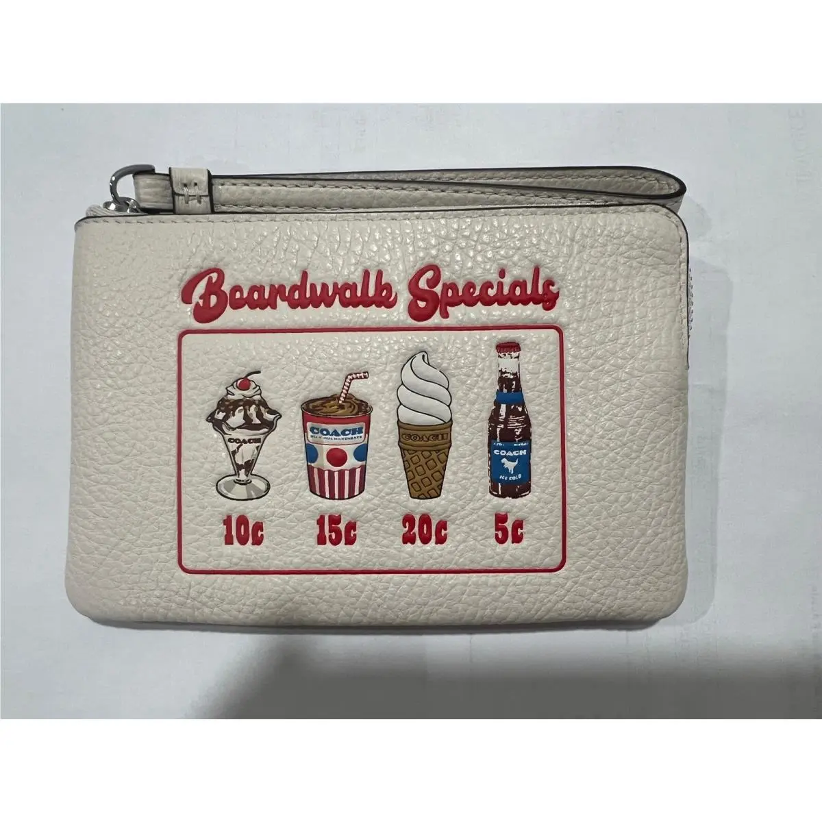 Corner Zip Wristlet with Boardwalk Graphic Chalk by Coach