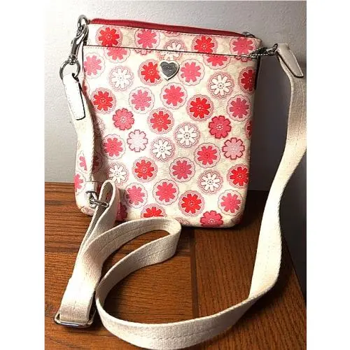 Waverly Pink Floral Pvc Crossbody Bag Swingpack F51105 by Coach