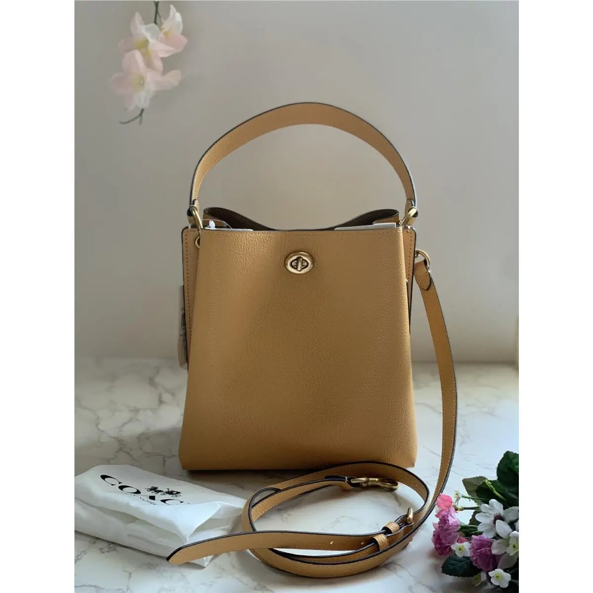 89102 Charlie Bucket Honeycomb Leather Bag - Satchel Crossbody by Coach