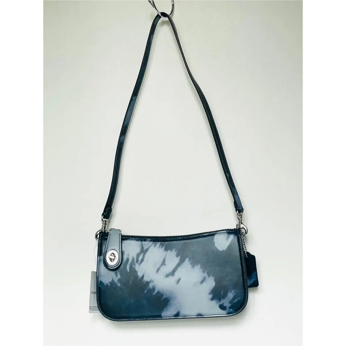 Penn Shoulder Bag Y2K Blue Tie Dye Leather Small Clutch CU049 B by Coach