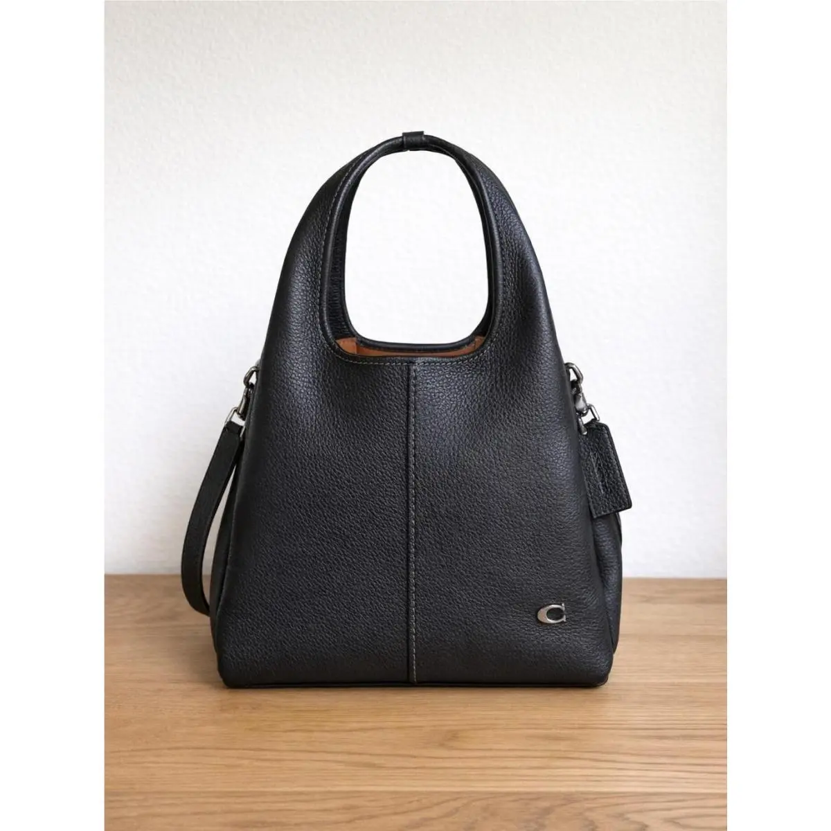 Women’s Lana Leather Shoulder Bag 23 - Pewter/black by Coach