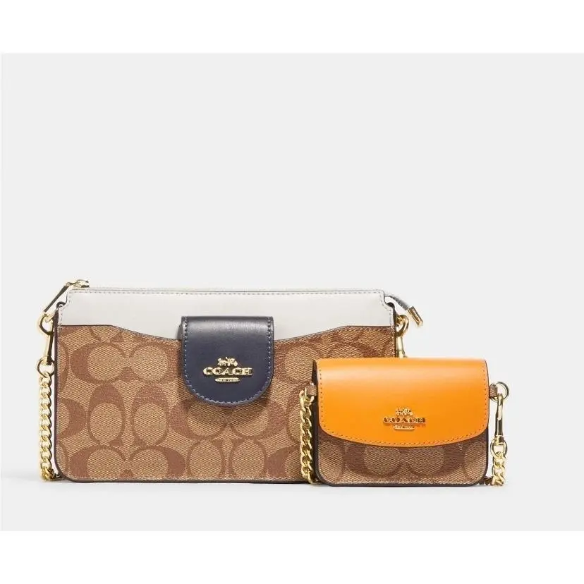 Outlet Poppy Crossbody In Colorblock Signature Canvas by Coach