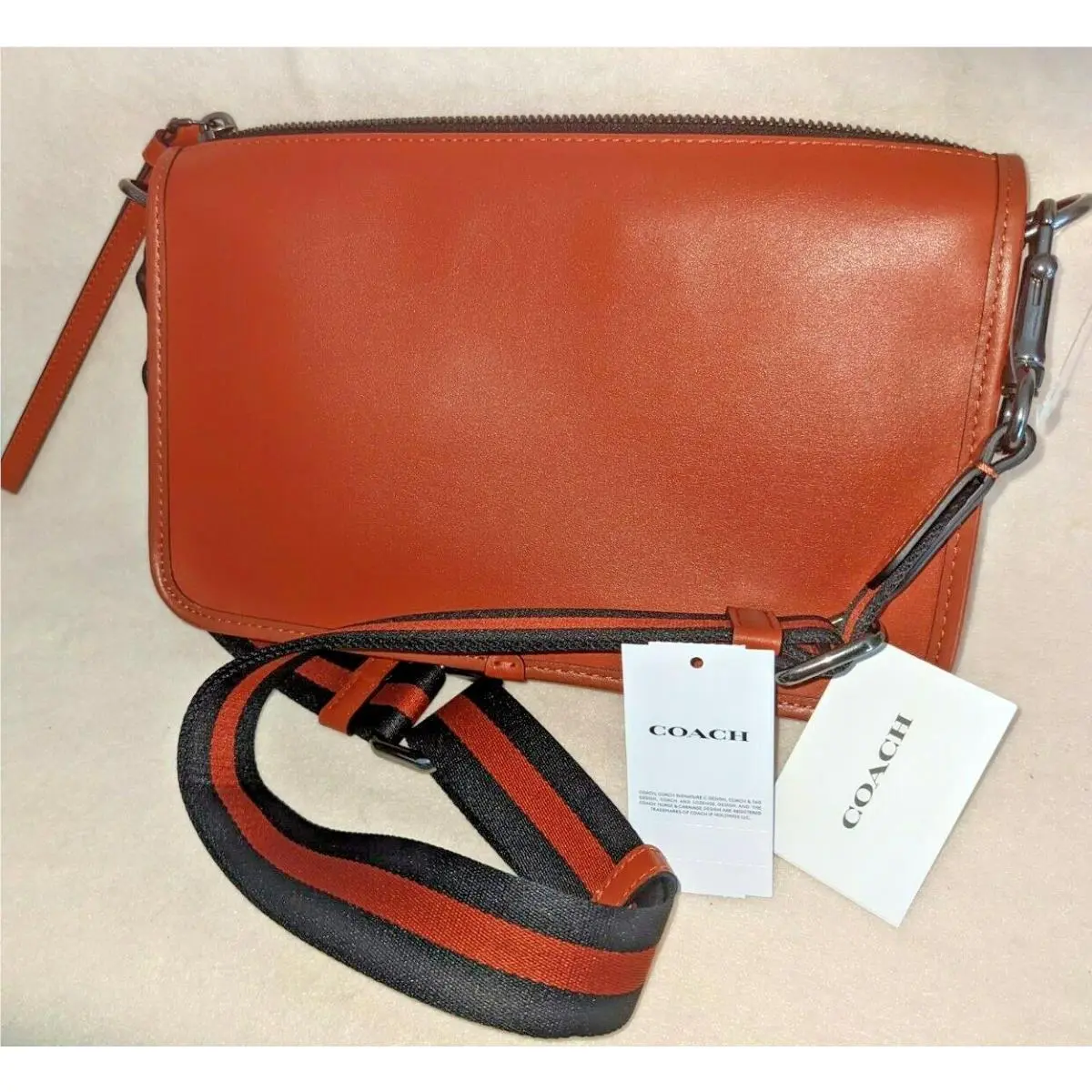 Leather  Heritage Convertible Crossbody C1592 in Terracotta by Coach