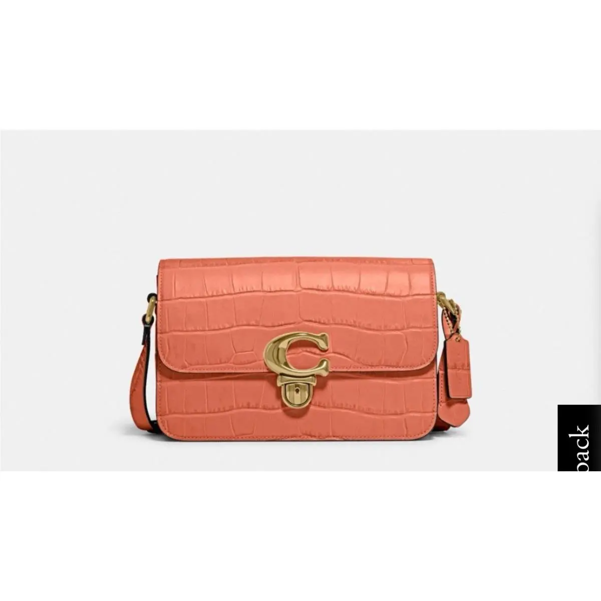 C6640 Studio Shoulder Bag Croc Embossed Light Coral Brass by Coach