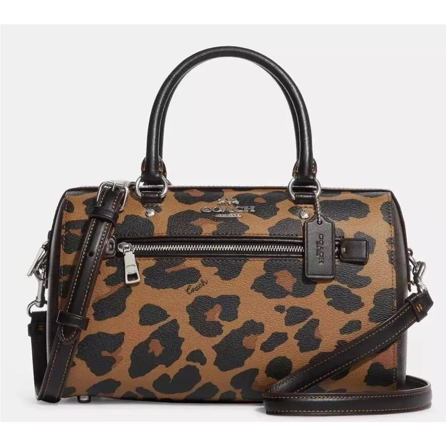 Signature Rowan Leopard Satchel Crossbody Bag Handbag CC758 by Coach