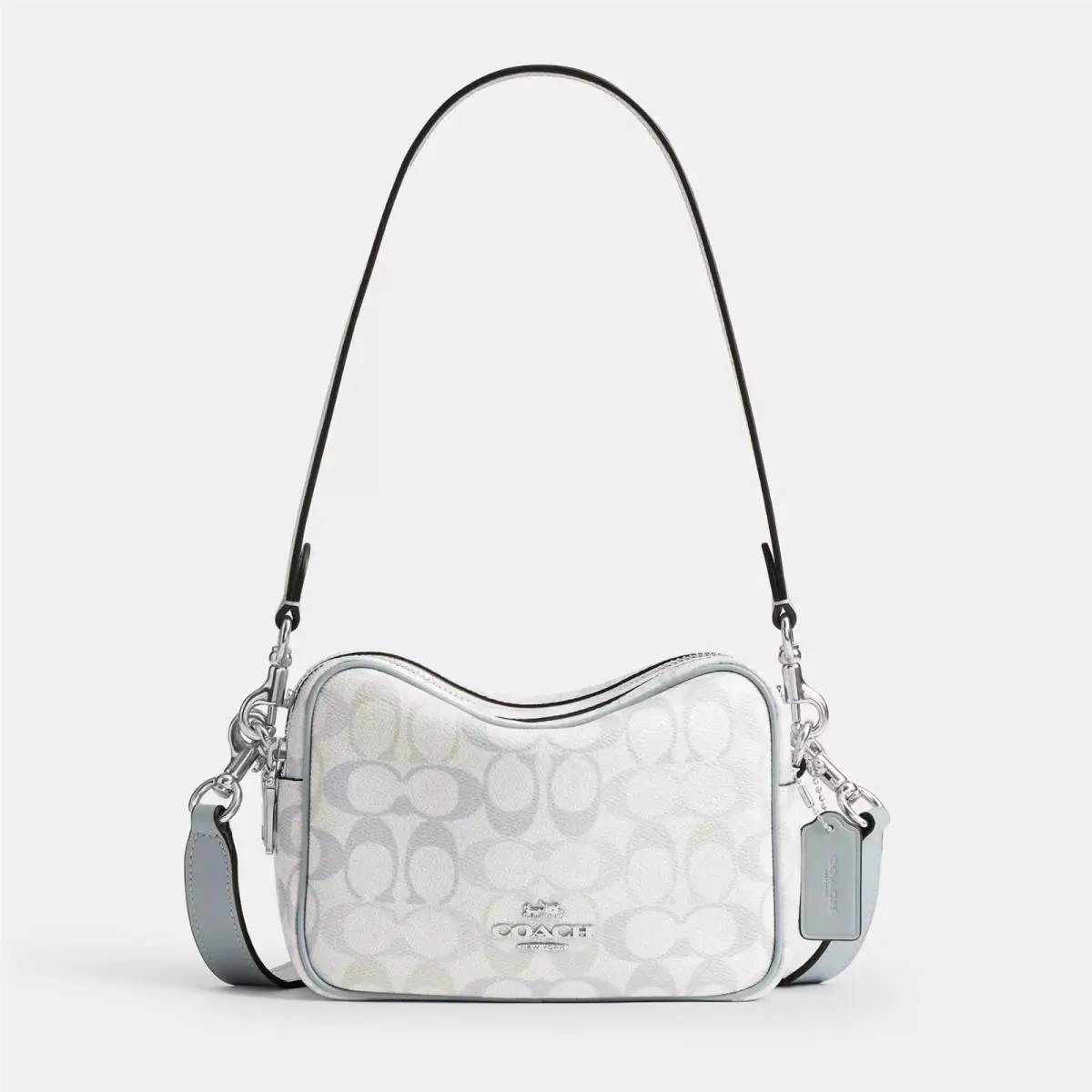 CEK72 Mini Carey Crossbody Bag In Signature Canvas Chalk/blue by Coach