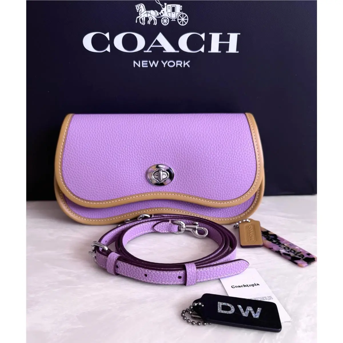 Violet/orchid/flaw topia Wave Dinky Bag CK113 by Coach
