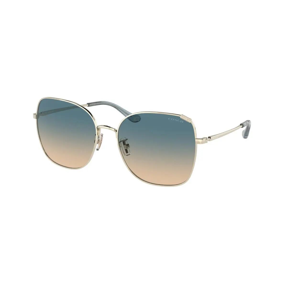 HC 7133 C7997 Shiny Light Gold Blue Ye 900579 Size 57 Sunglasses by Coach