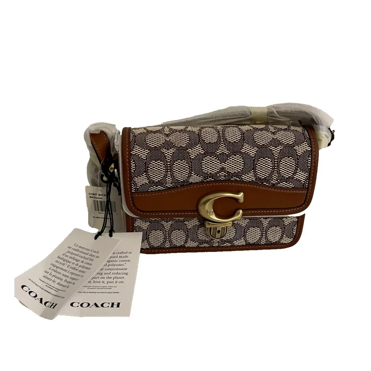 Studio Shoulder Bag 19 Signature Canvas Brown C7937 Classic by Coach