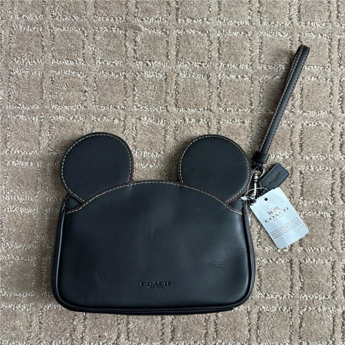 Disney Mickey Mouse Ear Wristlet Black Leather Limited Ed F59529 by Coach