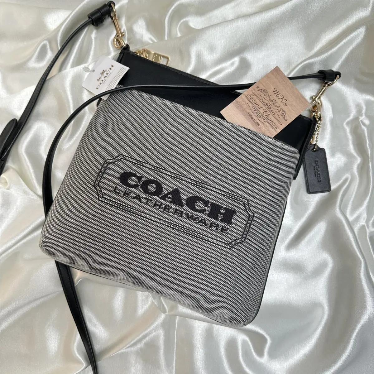 Badge Kitt Crossbody Bag C9094 - Salt Black Jacquard by Coach
