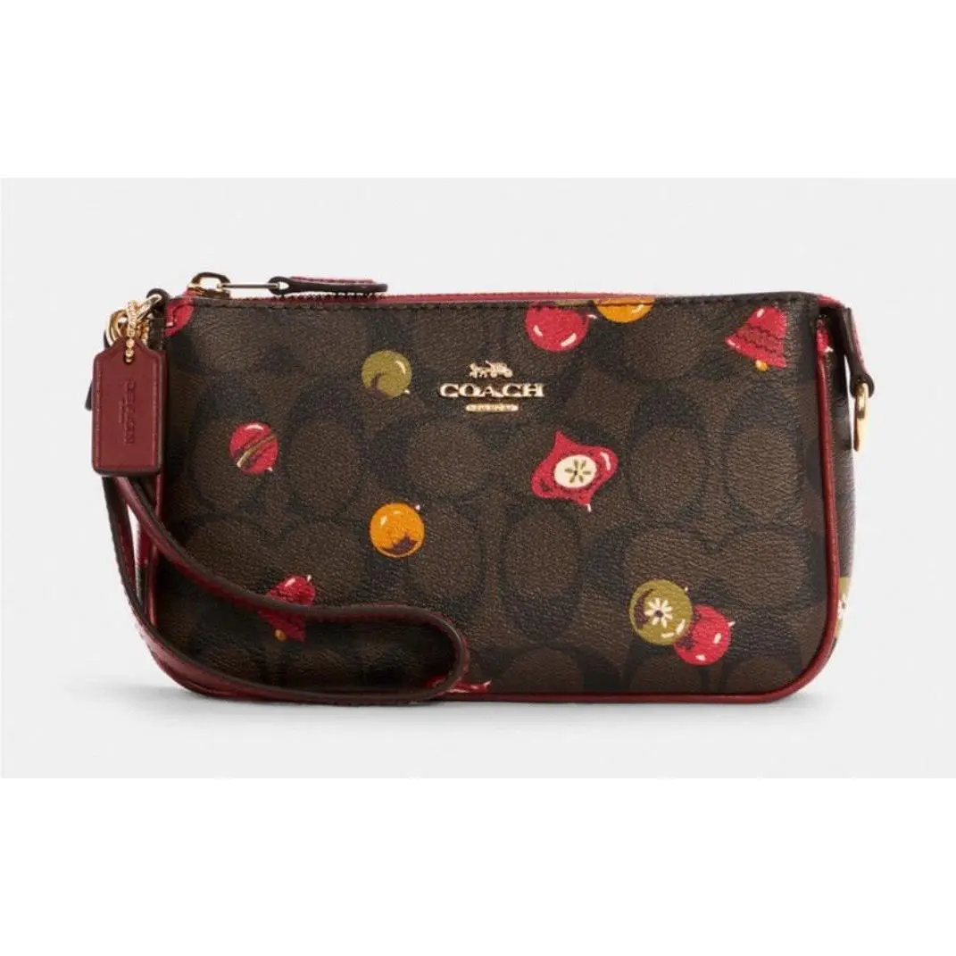 Nolita 19 In Signature Canvas Ornament Print Wristlet Purse C7403 by Coach