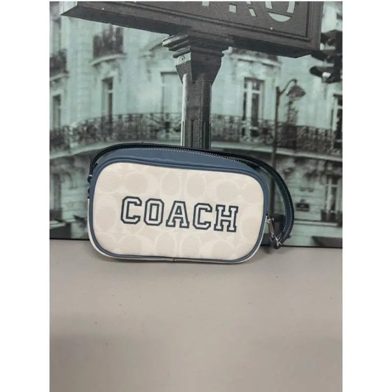 CB851 Jamie Wristlet In Signature Canvas IN Chalk/indigo by Coach