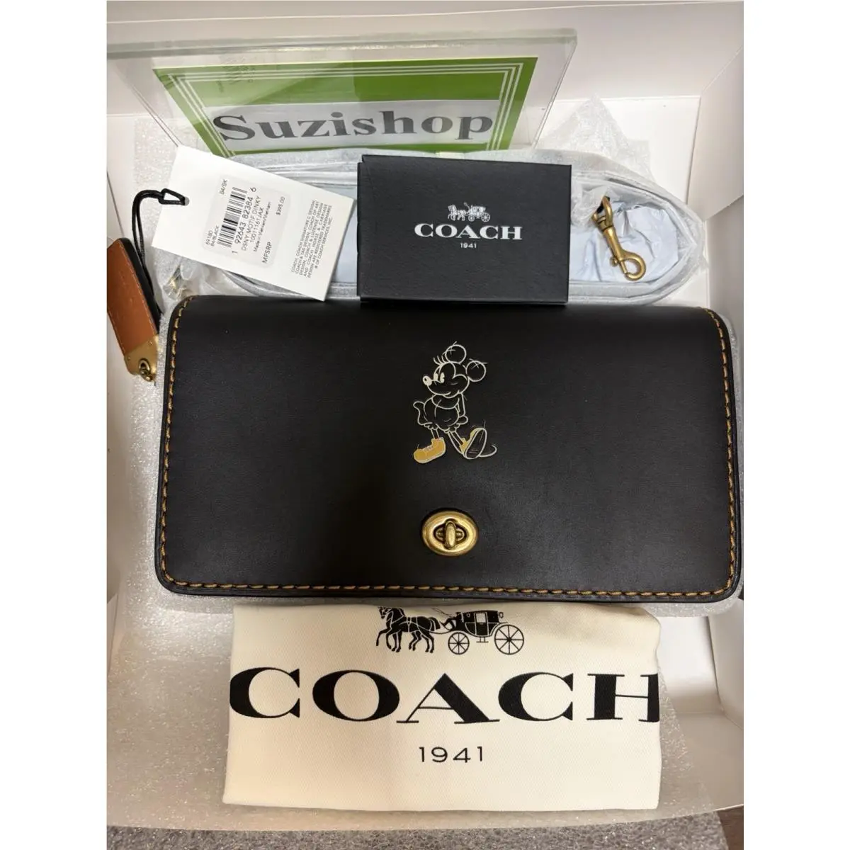 x Disney Dinky Mickey Chalk Crossbody Handbag 69180 Black by Coach