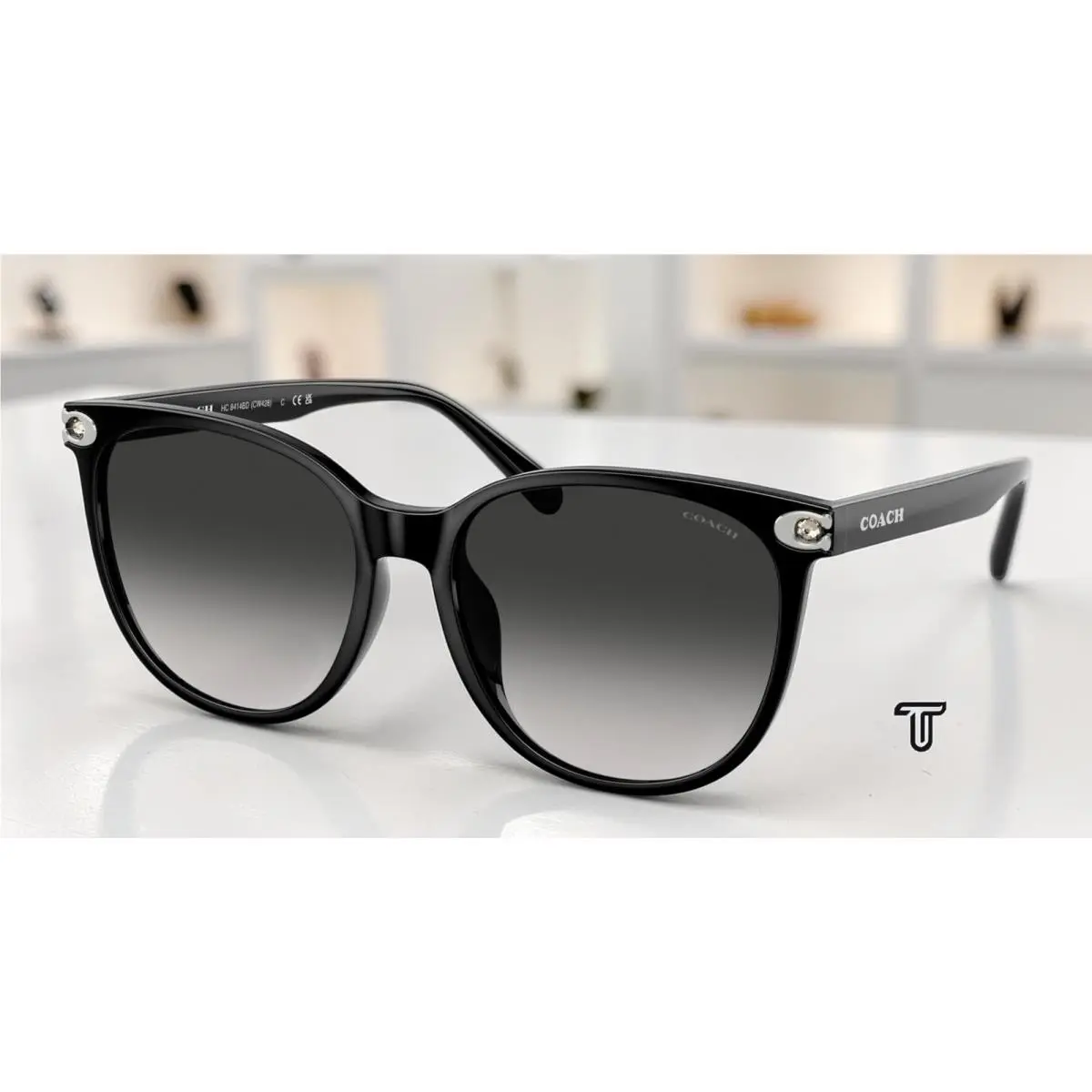 HC8414BD 50023C Cw428 Black Grey Gradient 57 mm Women`s Sunglasses by Coach