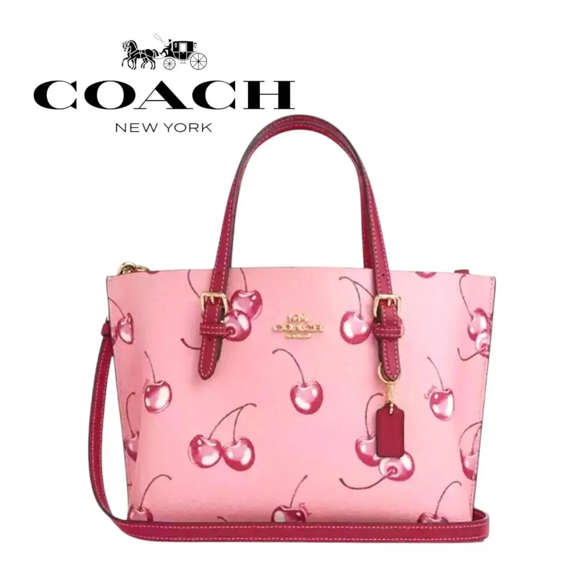 CR293 Molly Handbag Tote Bag Shoulder Bag Cherry Print 25 Ladies by Coach