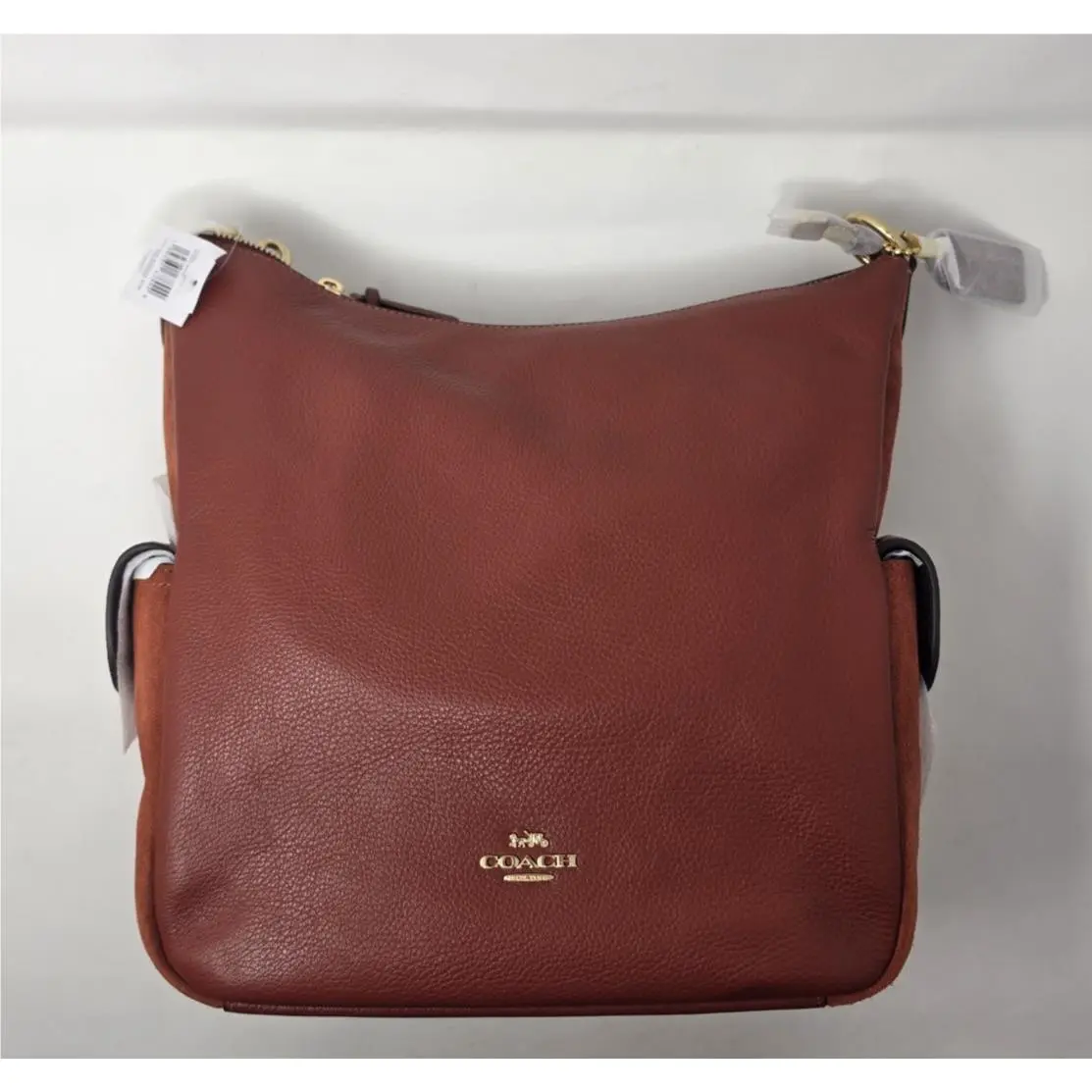 Pennie Shoulder Bag Red Sand Rust Brown Pebbled Leather Purse by Coach