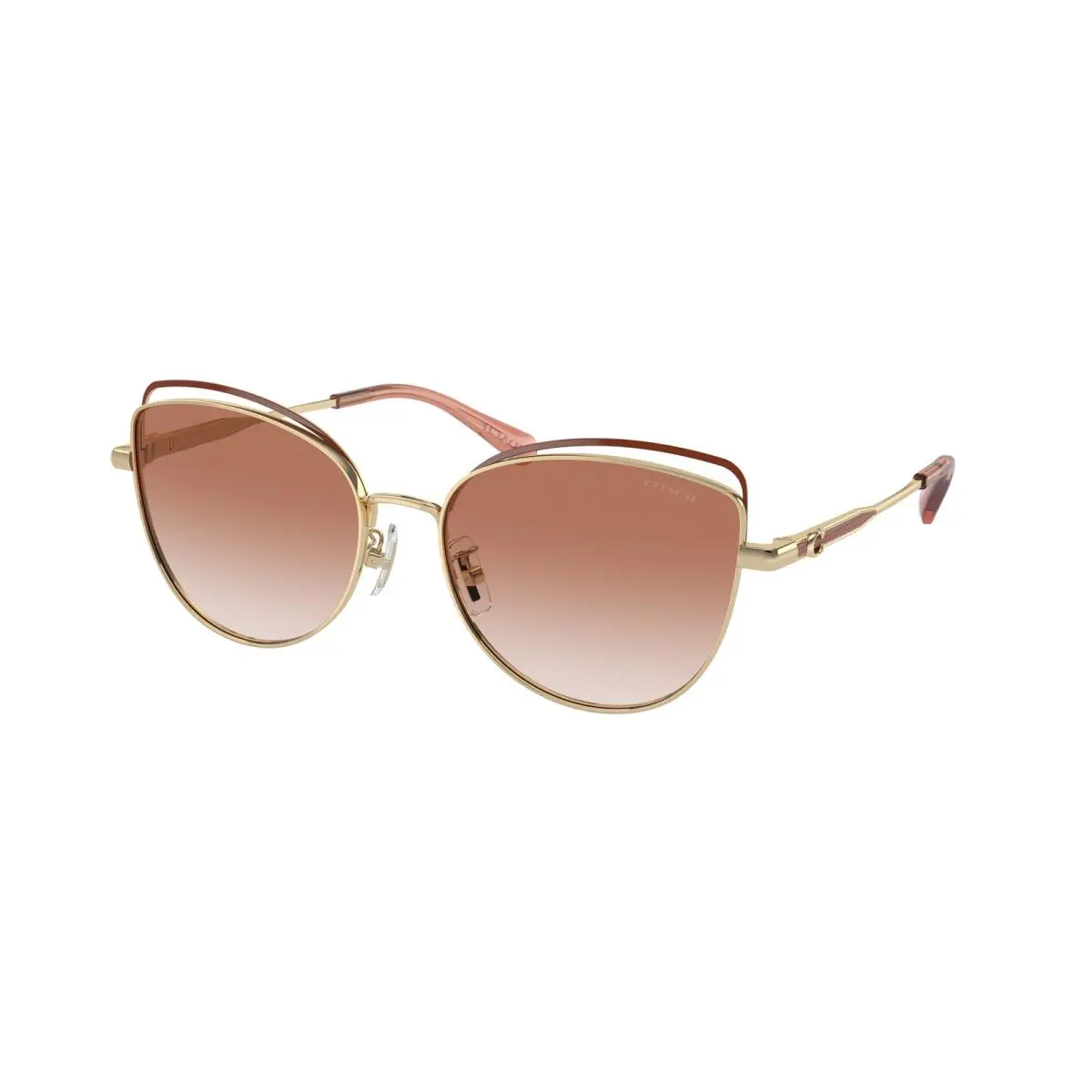 HC 7162 Cr621 Shiny Light Gold / Nutme 900513 Size 57 Sunglasses by Coach
