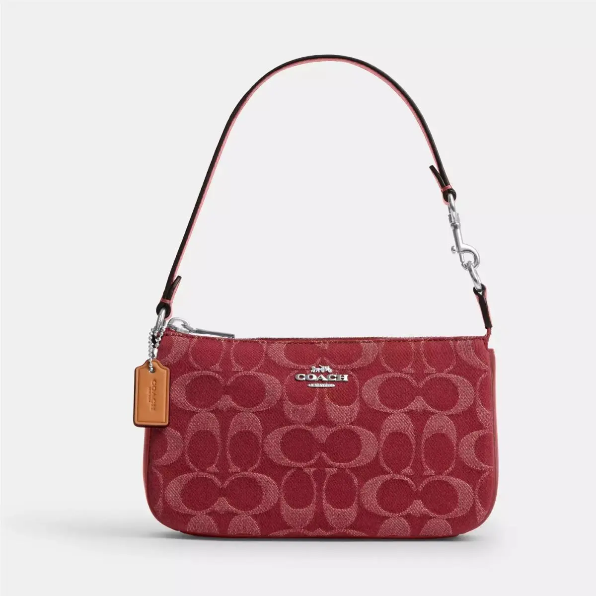 Nolita 19 Signature Denim True Red Silver Shoulder Bag Wristlet by Coach