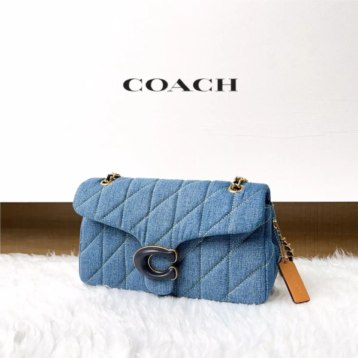 Tabby 26 Quilted Denim Shoulder Bag Indigo Blue CR704 Crossbody Outlet by Coach