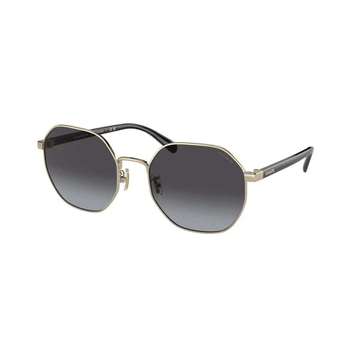 HC 7147 Ch556 Shiny Light Gold Grey Gr 90058G Size 56 Sunglasses by Coach