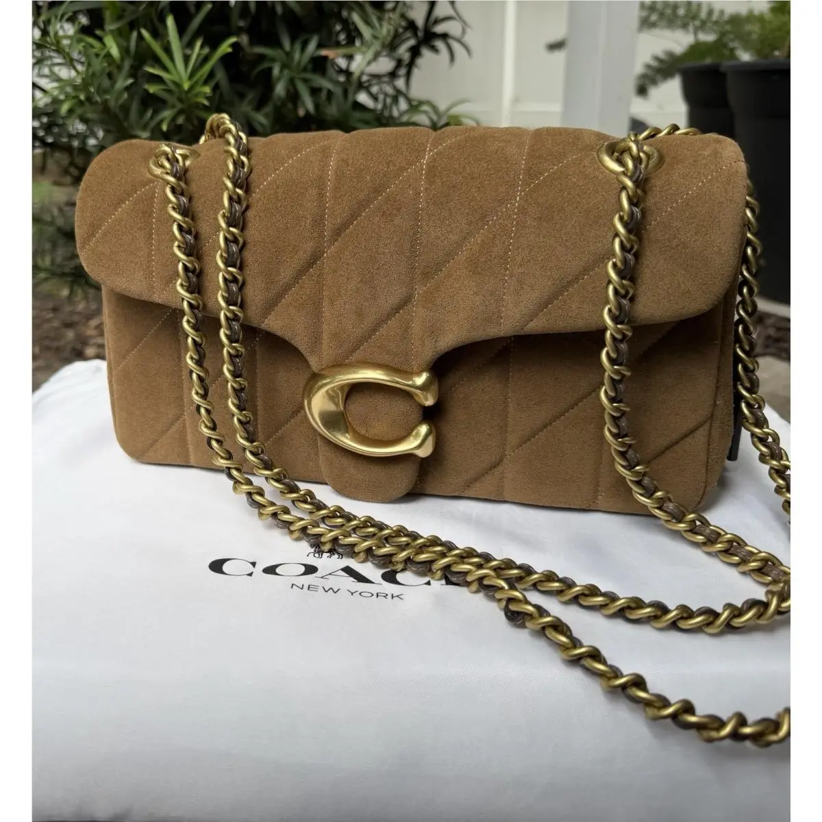 Tabby 26 Quilted Suede - Cedar/brass by Coach