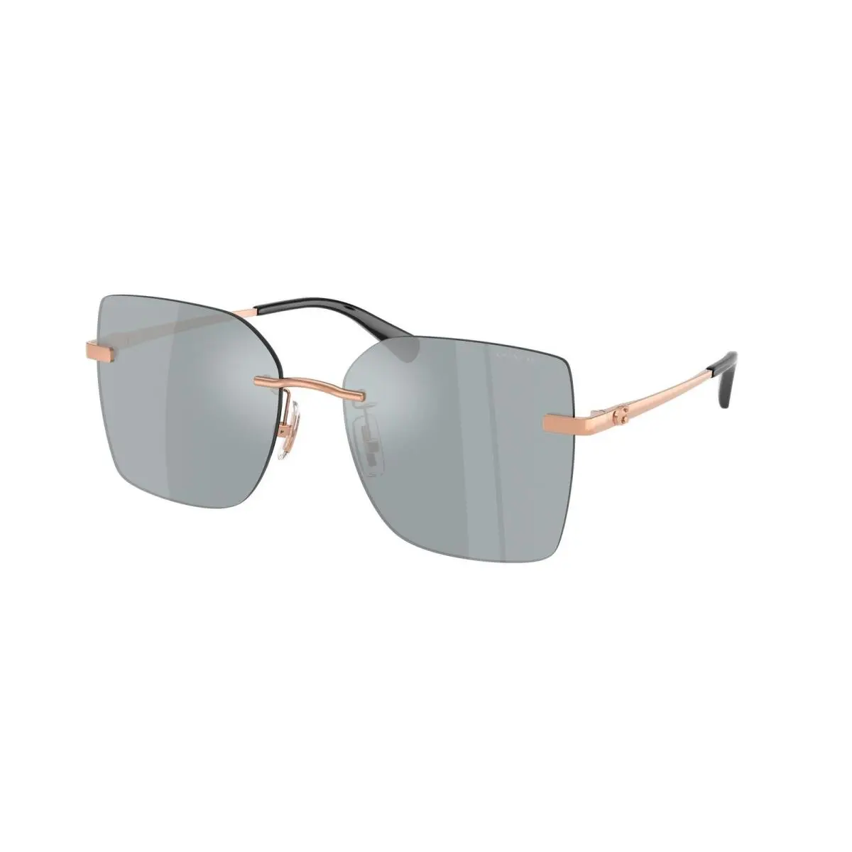 HC 7193 D Shiny Rose Gold / Grey Mirror 94071U Size 57 Sunglasses by Coach